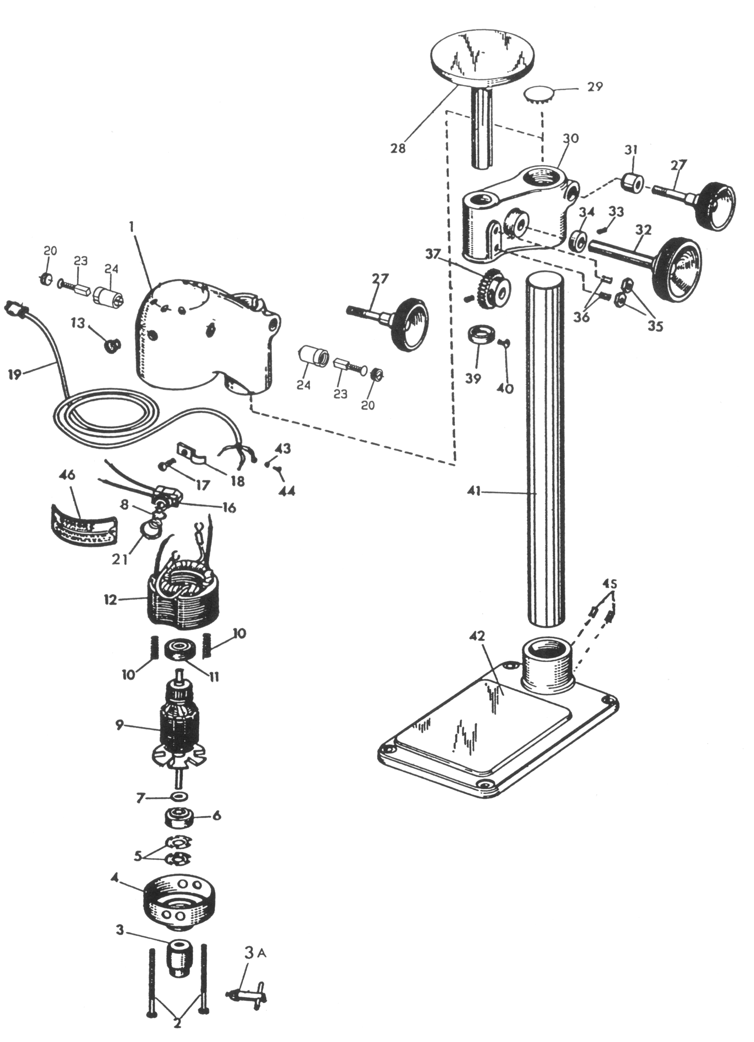 Sensitive Drill Press Replacement Parts | Dumore Series 16 Sensitive Drill Presses