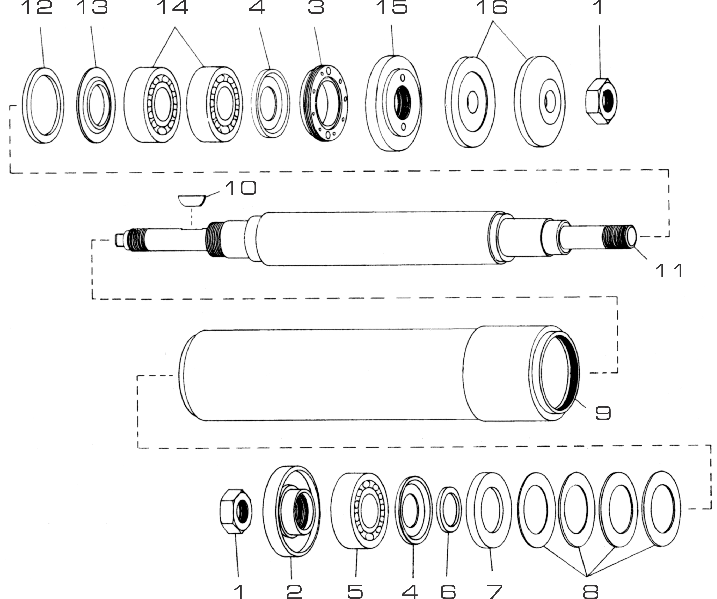Tool Post Grinder 8" External Spindle Replacement Parts | Dumore Series 12 & 25 Tool Post Grinders