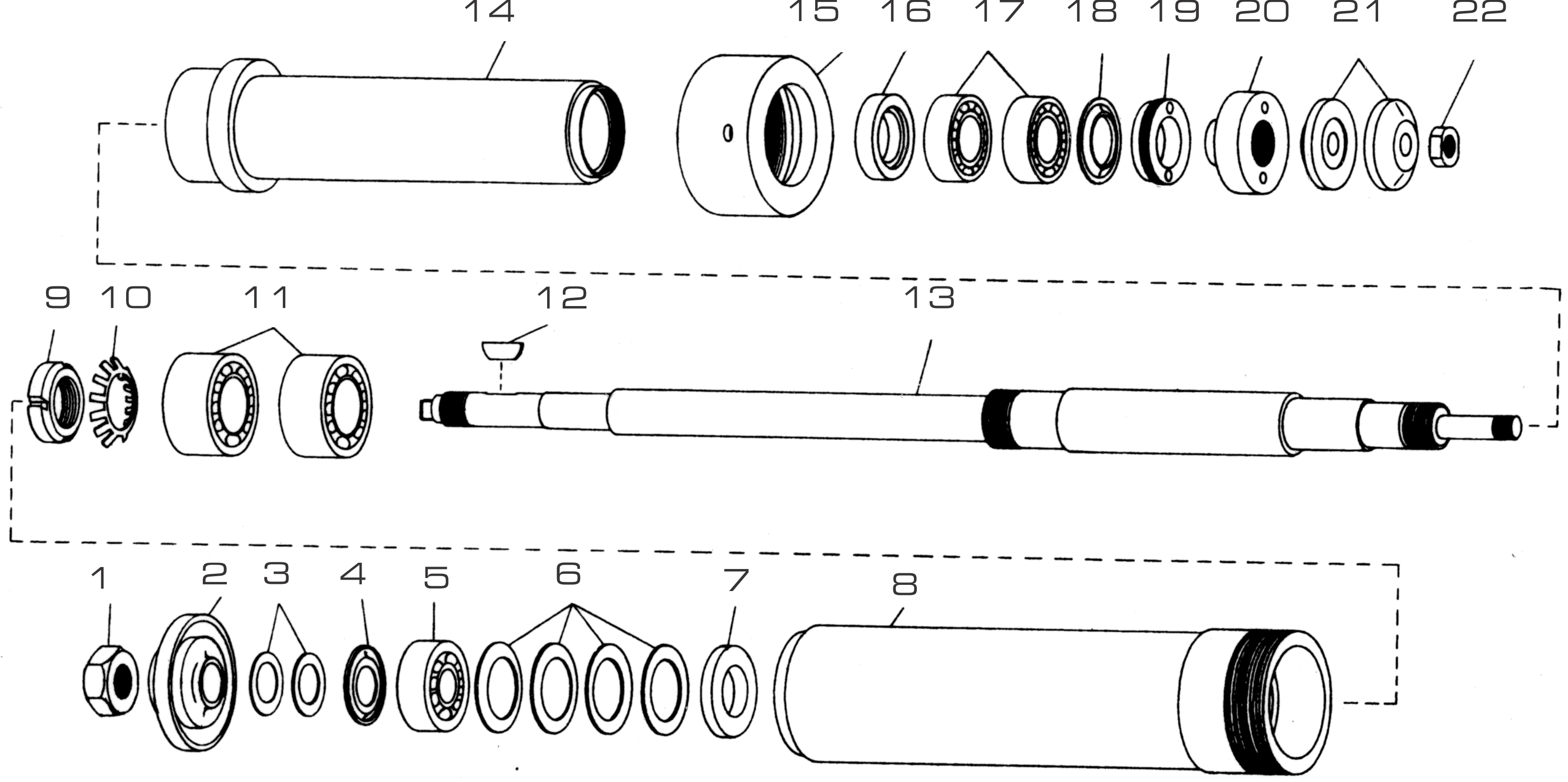 Tool Post Grinder 8" Internal Spindle Replacement Parts | Dumore Series 12 & 25 Tool Post Grinders