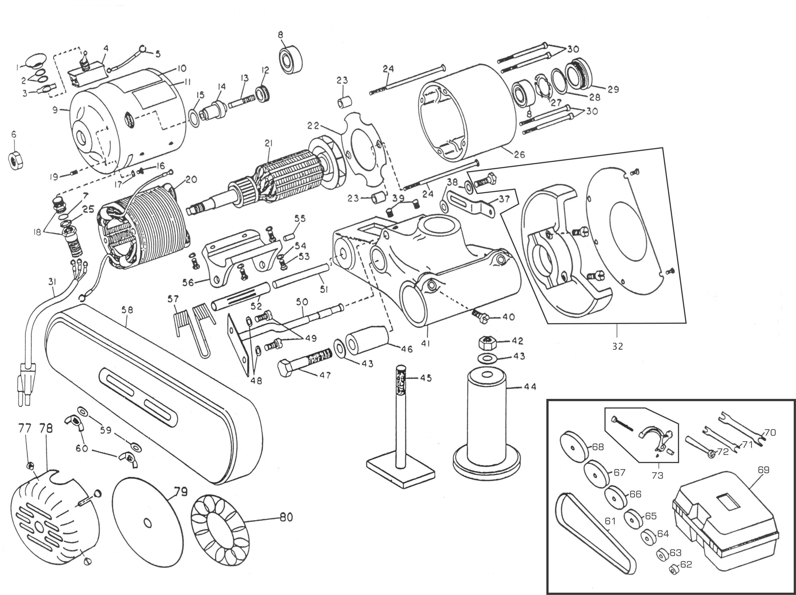 Tool Post Grinder Replacement Parts | Dumore Series 57 Tool Post Grinder
