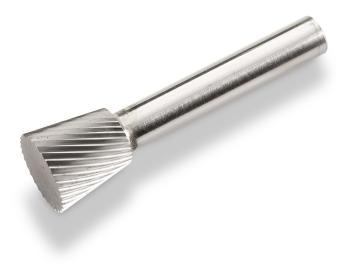 Dumore Rotary File (Carbide Bur) R877-0060 for Dumore Grinders | 1/4" Shank, 8° Inverted Cone, 1/2" Cutting Diameter, 1/2" Cutting Length