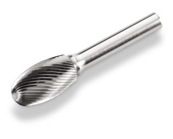 Dumore Rotary File (Carbide Bur) R877-0053 for Dumore Grinders | 1/4" Shank, Oval, 1/2" Cutting Diameter, 7/8" Cutting Length